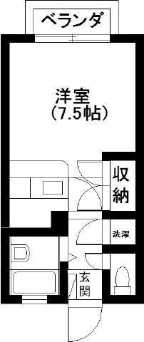エレガンス浜砂I(ワンルーム/2階)の間取り写真