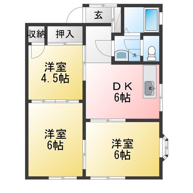 コーポST C棟(3DK/1階)の間取り写真