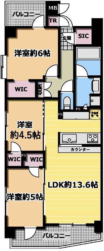 プレシス西ヶ原(3LDK/3階)の間取り写真