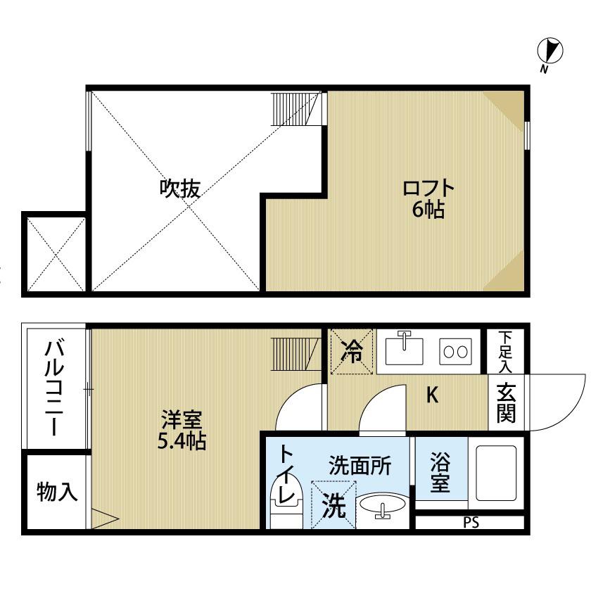 EXCEED(1K/2階)の間取り写真