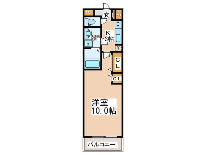 メゾン―18(1K/3階)の間取り写真