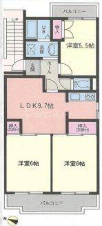 TOWAハイネス(3LDK/3階)の間取り写真