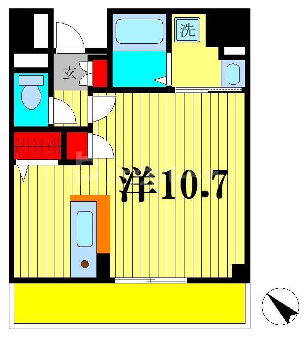 ユノディエール(ワンルーム/7階)の間取り写真