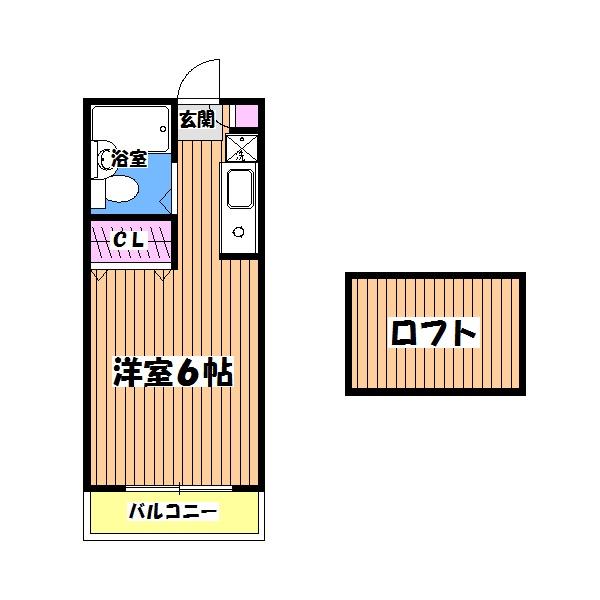 パーク・アベニュー立川(1K/2階)の間取り写真