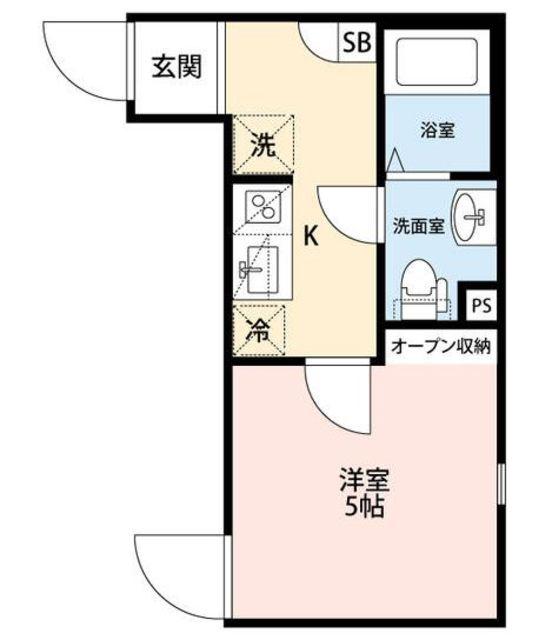 GLENWOOD浦和(1K/1階)の間取り写真