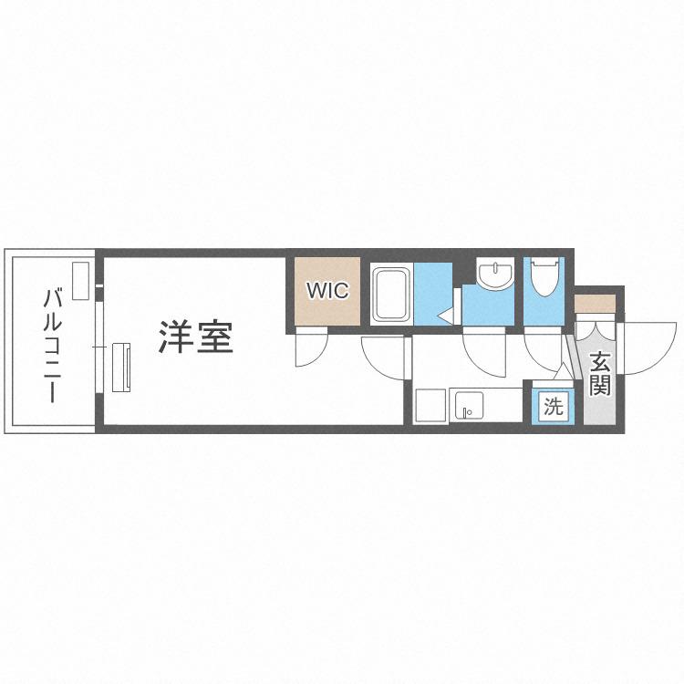 インザグレイス桜ノ宮(1K/2階)の間取り写真