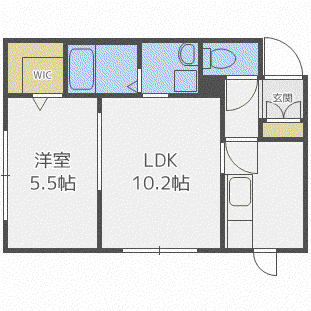アルファ栄町(1LDK/2階)の間取り写真