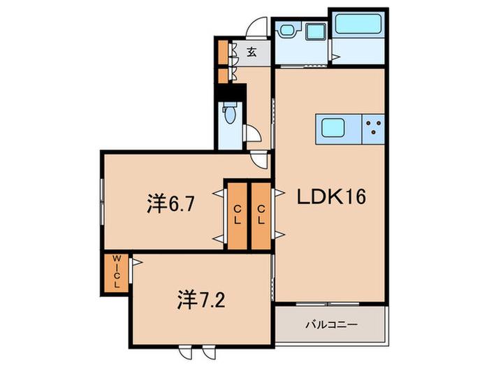 PRIMAVERA KOUSHIEN(2LDK/1階)の間取り写真