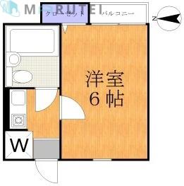 アザミハイツ二子(1K/1階)の間取り写真
