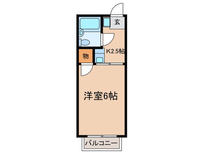ハイム62(1K/2階)の間取り写真