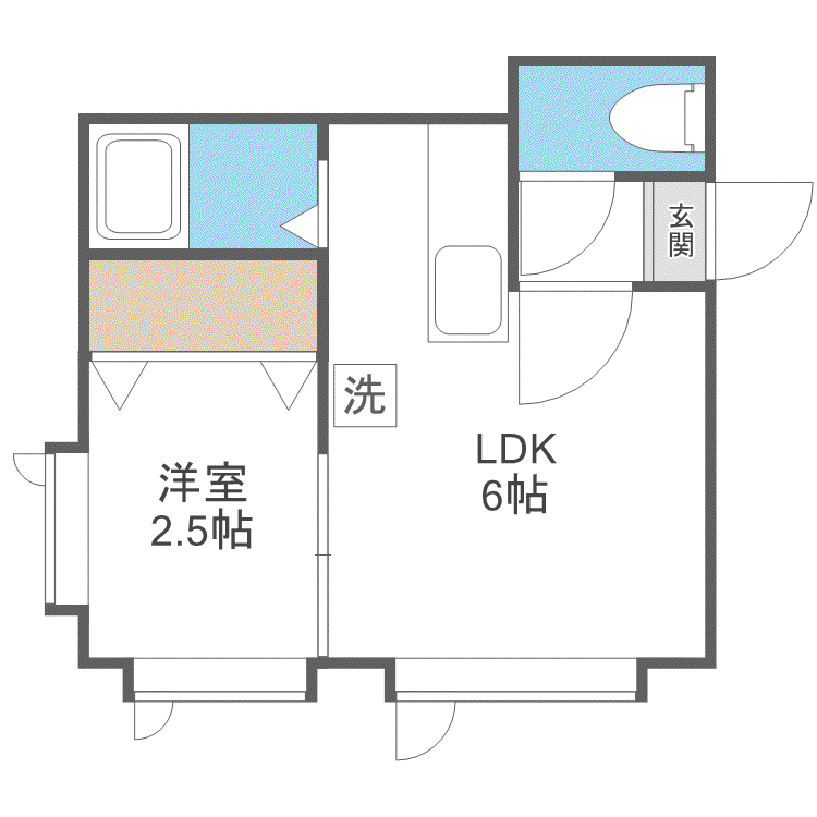 アークコート菊水(1DK/3階)の間取り写真