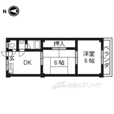 本町ハイツ(2K/1階)の間取り写真