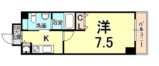 GROOVE MUKOGAWA(1K/9階)の間取り写真