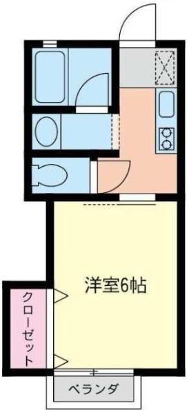 ハイム平石(1K/2階)の間取り写真