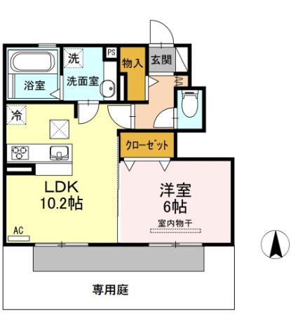 ル・リアン(1LDK/1階)の間取り写真