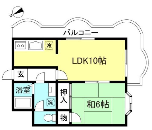 サツキレジデンス(1LDK/2階)の間取り写真