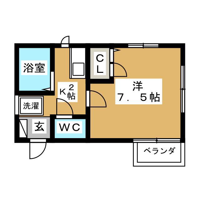 アンクレージュ旗の台(1K/3階)の間取り写真