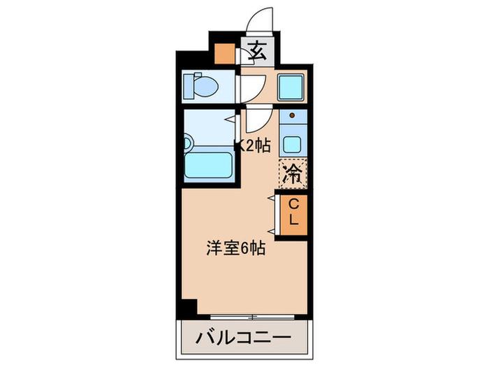 EXIA元住吉(1K/1階)の間取り写真