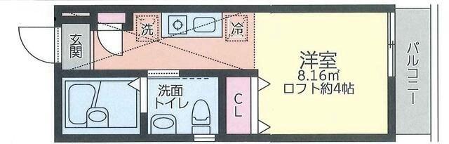 アイズツインレジデンス(ワンルーム/1階)の間取り写真