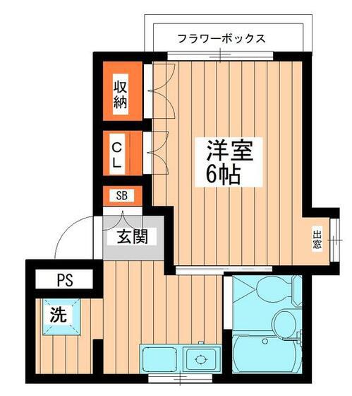 ベルジュマース(1K/4階)の間取り写真