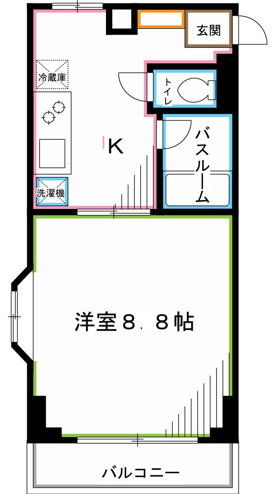 シャトー阿佐谷(1K/2階)の間取り写真