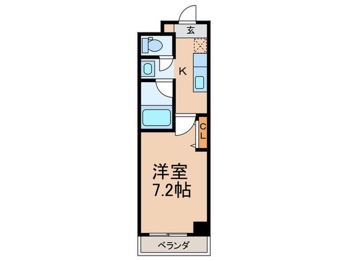 セザール北山(1K/3階)の間取り写真