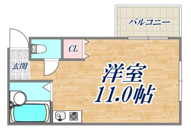 エール21(ワンルーム/3階)の間取り写真