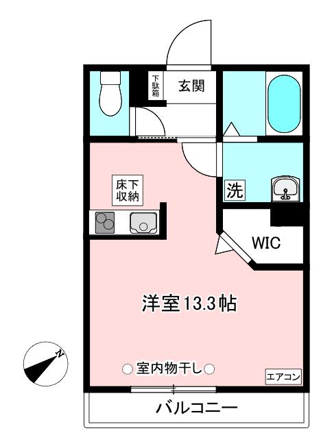 グランディール新百合(ワンルーム/1階)の間取り写真