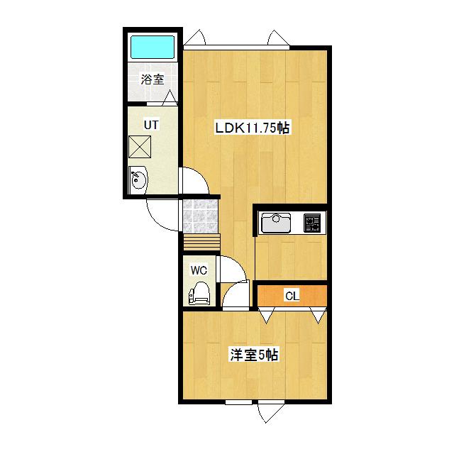ココルチア(1LDK/1階)の間取り写真