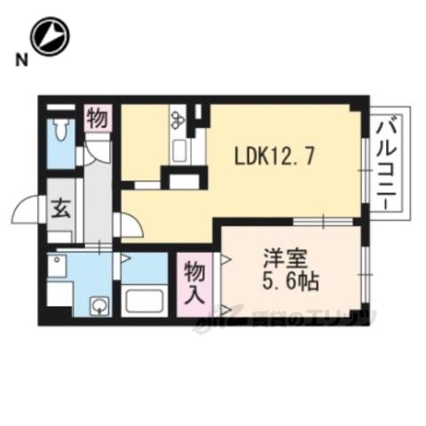 アレーズ1番館(1LDK/2階)の間取り写真