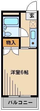 サニーハイツ(1K/2階)の間取り写真