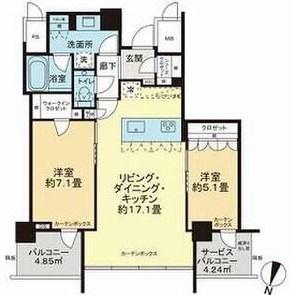 プレミスト天神赤坂タワー(2LDK/6階)の間取り写真