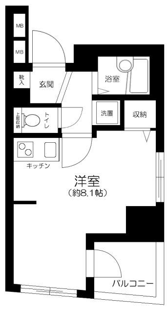 プリズムスクエア本駒込(ワンルーム/7階)の間取り写真
