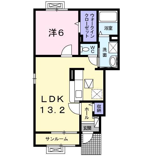 アルページュ(1LDK/1階)の間取り写真