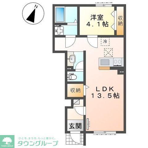 日高市武蔵高萩 アパートII期工事(1LDK/1階)の間取り写真