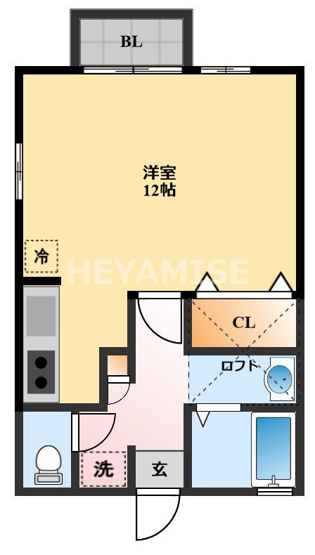 メゾンほととぎす(ワンルーム/2階)の間取り写真