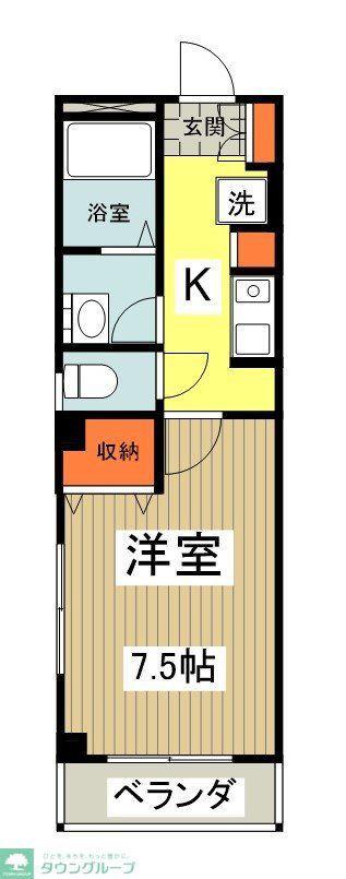ネクストワン東大和(1K/2階)の間取り写真