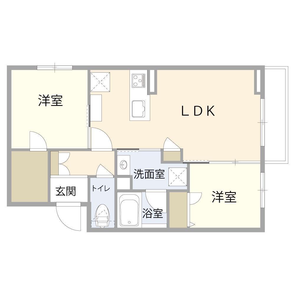 シャーメゾン春日町(2LDK/2階)の間取り写真