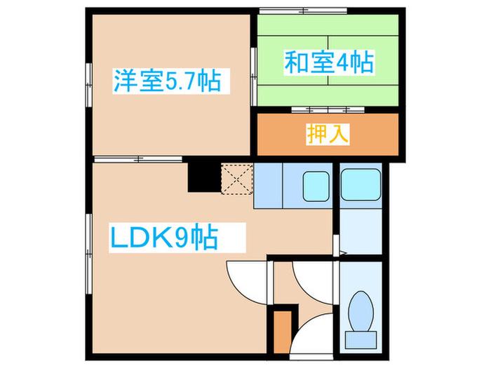 さかきマンション2(2LDK/1階)の間取り写真