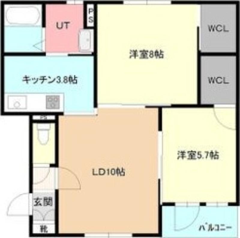 LAULEA(2LDK/2階)の間取り写真