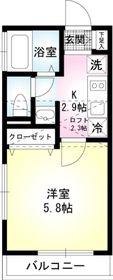 KINGLY COURT菊名(1K/2階)の間取り写真