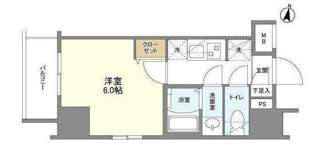 インペリアルフラット武蔵小山(1K/9階)の間取り写真