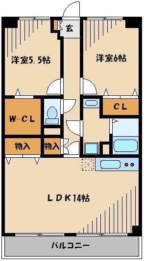ルミエール童夢(2LDK/3階)の間取り写真