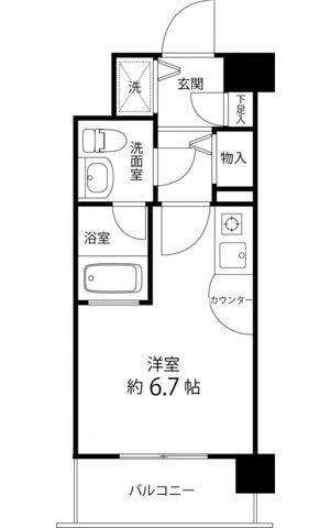 サンセール与野本町(ワンルーム/1階)の間取り写真