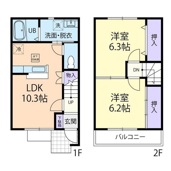 モナク メゾン Y・I(2LDK/1階)の間取り写真