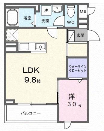 メゾン リッシュ(1LDK/2階)の間取り写真