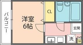 ベルハイム(1K/2階)の間取り写真