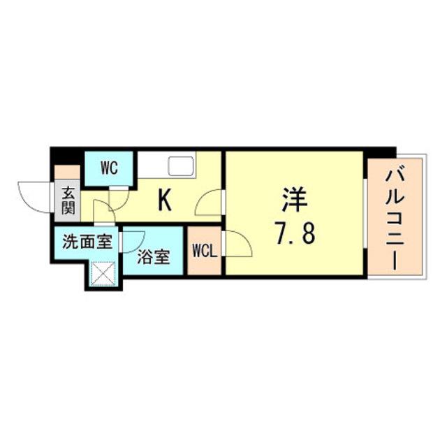 スプランディッド王子公園(1K/4階)の間取り写真