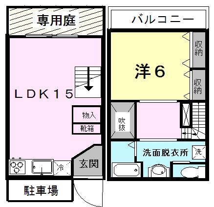 ヴィラ・フィオーレ(1LDK/1階)の間取り写真