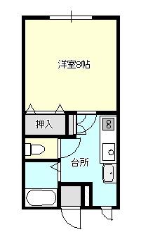 エターナル筒井(1K/2階)の間取り写真